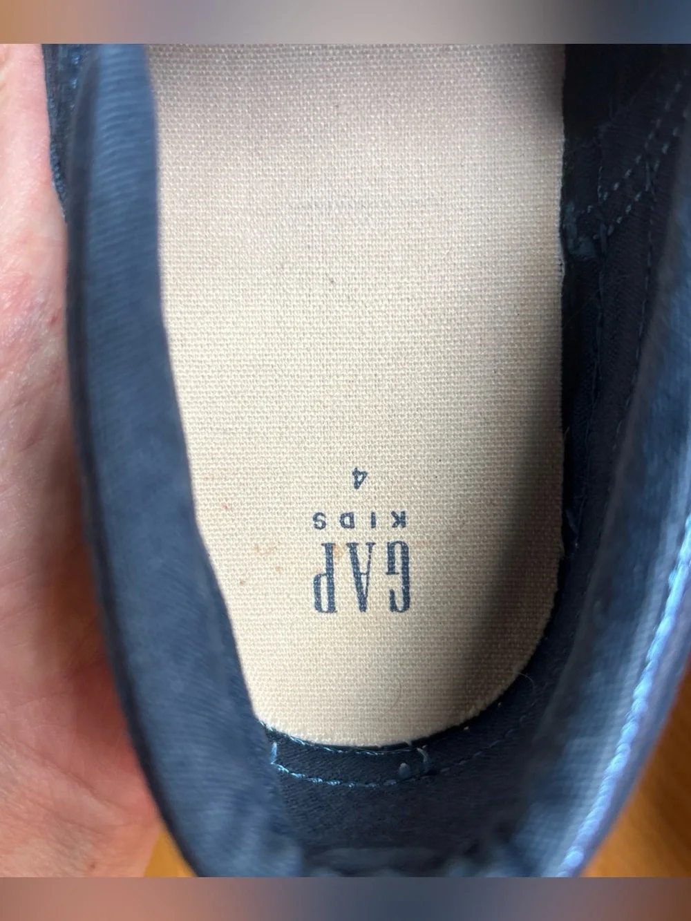 Gap Metallic Blue Smiley Face Sneakers Shoes Sparkly Sparkle White Size 4 Youth